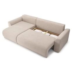 Canapé D'angle NOVA Convertible Tissu Beige 4 Places -Canapé Rêve Promos Magasin canape angle nova convertible tissu beige 4 places 4