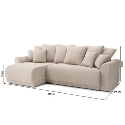 Canapé D'angle NOVA Convertible Tissu Beige 4 Places -Canapé Rêve Promos Magasin canape angle nova convertible tissu beige 4 places 9
