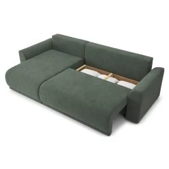 Canapé D'angle NOVA Convertible Tissu Vert 4 Places -Canapé Rêve Promos Magasin canape angle nova convertible tissu vert 4 places 4