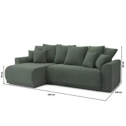 Canapé D'angle NOVA Convertible Tissu Vert 4 Places -Canapé Rêve Promos Magasin canape angle nova convertible tissu vert 4 places 9