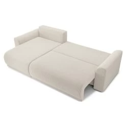 Canapé D'angle NOVA Convertible Velours Côtelé Beige 4 Places -Canapé Rêve Promos Magasin canape angle nova convertible velours cotele beige 4 places 3