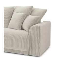 Canapé D'angle NOVA Convertible Velours Côtelé Beige 4 Places -Canapé Rêve Promos Magasin canape angle nova convertible velours cotele beige 4 places 6