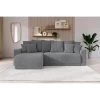 Canapé D'angle NOVA Convertible Velours Côtelé Gris Souris 4 Places