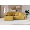 Canapé D'angle NOVA Convertible Velours Côtelé Jaune 4 Places
