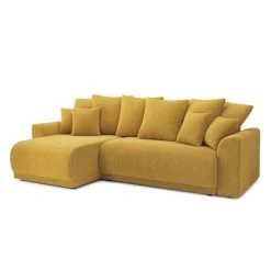 Canapé D'angle NOVA Convertible Velours Côtelé Jaune 4 Places -Canapé Rêve Promos Magasin canape angle nova convertible velours cotele jaune 4 places 2