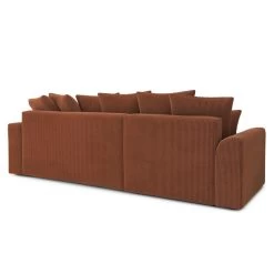 Canapé D'angle NOVA Convertible Velours Côtelé Terracotta 4 Places -Canapé Rêve Promos Magasin canape angle nova convertible velours cotele terracotta 4 places 5