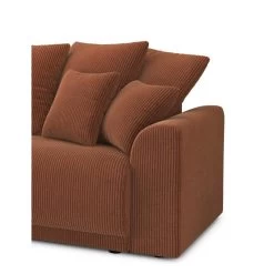 Canapé D'angle NOVA Convertible Velours Côtelé Terracotta 4 Places -Canapé Rêve Promos Magasin canape angle nova convertible velours cotele terracotta 4 places 6