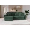 Canapé D'angle NOVA Convertible Velours Côtelé Vert 4 Places