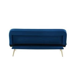 Banquette AROMA En Velours Bleu 3 Places Convertible -Canapé Rêve Promos Magasin canape aroma velours bleu banquette 7