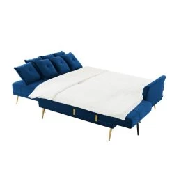 Canapé AROMA En Velours Bleu Version Panoramique -Canapé Rêve Promos Magasin canape aroma velours bleu forme en u 5