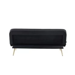 Banquette AROMA En Velours Noir 3 Places Convertible -Canapé Rêve Promos Magasin canape aroma velours noir banquette 7