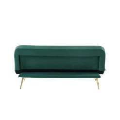Banquette AROMA En Velours Vert 3 Places Convertible -Canapé Rêve Promos Magasin canape aroma velours vert banquette 7