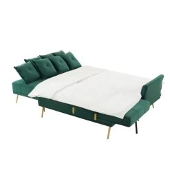 Canapé AROMA En Velours Vert Version Panoramique -Canapé Rêve Promos Magasin canape aroma velours vert forme en u 7