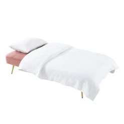Banquette AROMA En Velours Vieux Rose 3 Places Convertible -Canapé Rêve Promos Magasin canape aroma velours vieux rose banquette 3