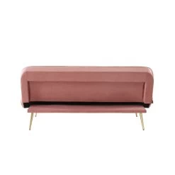 Banquette AROMA En Velours Vieux Rose 3 Places Convertible -Canapé Rêve Promos Magasin canape aroma velours vieux rose banquette 7
