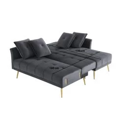 Canapé D'angle AROMA Convertible Velours Anthracite 4 Places -Canapé Rêve Promos Magasin canape d angle aroma convertible velours anthracite 4 places 8