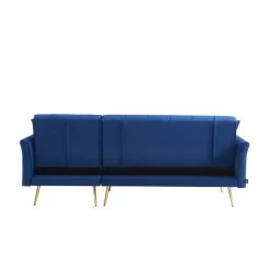 Canapé D'angle AROMA Convertible Velours Bleu 4 Places -Canapé Rêve Promos Magasin canape d angle aroma convertible velours bleu 4 places 5