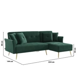 Canapé D'angle AROMA Convertible Velours Vert 4 Places 16 Canapé D'angle AROMA Convertible Velours Vert 4 Places -Canapé Rêve Promos Magasin canape d angle aroma convertible velours vert 4 places 7