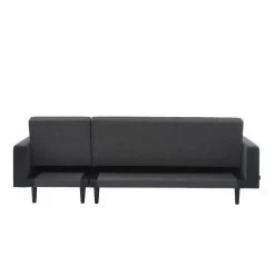 Canapé D'angle LUXURY Convertible Tissu Anthracite Et PU Noir 4 Places -Canapé Rêve Promos Magasin canape d angle luxury convertible tissu noir 4 places 6