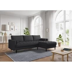 Canapé D'angle MAEL Cacharel En Tissu Anthracite Fixe 9 Canapé D'angle MAEL Cacharel En Tissu Anthracite Fixe -Canapé Rêve Promos Magasin canape d angle mael cacharel tissu anthracite 3 places 4