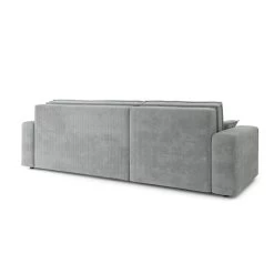 Canapé D'angle MARIUS Convertible Velours Côtelé Gris -Canapé Rêve Promos Magasin canape d angle marius convertible velours cotele gris 5