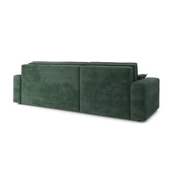 Canapé D'angle MARIUS Convertible Velours Côtelé Vert -Canapé Rêve Promos Magasin canape d angle marius convertible velours cotele vert 4 places 5