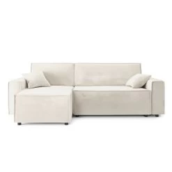 Canapé D'angle MIRA Convertible Et Réversible Velours Beige 9 Canapé D'angle MIRA Convertible Et Réversible Velours Beige -Canapé Rêve Promos Magasin canape d angle mira convertible et reversible velours beige 1