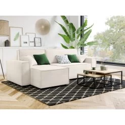 Canapé D'angle MIRA Convertible Et Réversible Velours Beige 14 Canapé D'angle MIRA Convertible Et Réversible Velours Beige -Canapé Rêve Promos Magasin canape d angle mira convertible et reversible velours beige 6