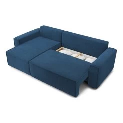 Canapé D'angle MIRA Convertible Et Réversible Velours Côtelé Bleu Cobalt 12 Canapé D'angle MIRA Convertible Et Réversible Velours Côtelé Bleu Cobalt -Canapé Rêve Promos Magasin canape d angle mira convertible et reversible velours cotele bleu cobalt 4