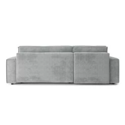 Canapé D'angle MIRA Convertible Et Réversible Velours Côtelé Gris Clair -Canapé Rêve Promos Magasin canape d angle mira convertible et reversible velours cotele gris clair 5