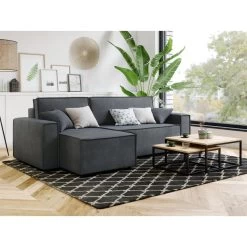 Canapé D'angle MIRAGE Convertible Et Réversible Velours Gris Souris 13 Canapé D'angle MIRAGE Convertible Et Réversible Velours Gris Souris -Canapé Rêve Promos Magasin canape d angle mirage convertible et reversible velours gris souris 6