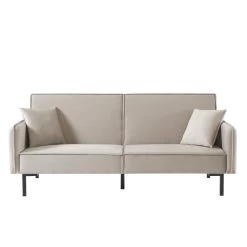 Canapé Droit ALICE Convertible Velours Grège 3 Places 7 Canapé Droit ALICE Convertible Velours Grège 3 Places -Canapé Rêve Promos Magasin canape droit alice convertible velours grege 3 places 1