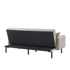 Canapé Droit ALICE Convertible Velours Grège 3 Places 10 Canapé Droit ALICE Convertible Velours Grège 3 Places -Canapé Rêve Promos Magasin canape droit alice convertible velours grege 3 places 4