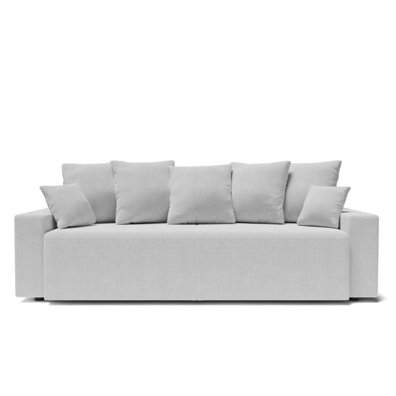 Canapé Droit ALMA Convertible Tissu Gris 3 Places 2 Canapé Droit ALMA Convertible Tissu Gris 3 Places – Image 2