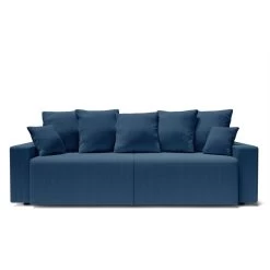 Canapé Droit ALMA Convertible Velours Côtelé Bleu Cobalt 3 Places -Canapé Rêve Promos Magasin canape droit alma convertible velours cotele bleu cobalt 3 places 1
