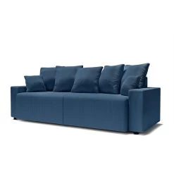 Canapé Droit ALMA Convertible Velours Côtelé Bleu Cobalt 3 Places -Canapé Rêve Promos Magasin canape droit alma convertible velours cotele bleu cobalt 3 places 2