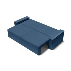 Canapé Droit ALMA Convertible Velours Côtelé Bleu Cobalt 3 Places -Canapé Rêve Promos Magasin canape droit alma convertible velours cotele bleu cobalt 3 places 3