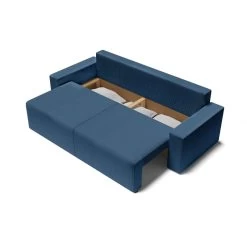 Canapé Droit ALMA Convertible Velours Côtelé Bleu Cobalt 3 Places -Canapé Rêve Promos Magasin canape droit alma convertible velours cotele bleu cobalt 3 places 4