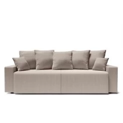 Canapé Droit ALMA Convertible Velours Côtelé Grège 3 Places -Canapé Rêve Promos Magasin canape droit alma convertible velours cotele grege 3 places 1