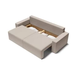 Canapé Droit ALMA Convertible Velours Côtelé Grège 3 Places -Canapé Rêve Promos Magasin canape droit alma convertible velours cotele grege 3 places 4