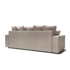 Canapé Droit ALMA Convertible Velours Côtelé Grège 3 Places -Canapé Rêve Promos Magasin canape droit alma convertible velours cotele grege 3 places 5