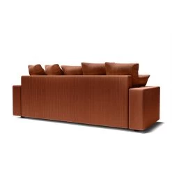 Canapé Droit ALMA Convertible Velours Côtelé Terracotta 3 Places -Canapé Rêve Promos Magasin canape droit alma convertible velours cotele terracotta 3 places 5