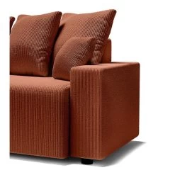 Canapé Droit ALMA Convertible Velours Côtelé Terracotta 3 Places -Canapé Rêve Promos Magasin canape droit alma convertible velours cotele terracotta 3 places 6