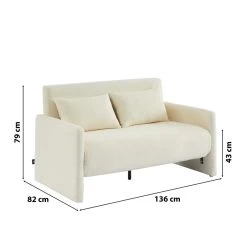 Canapé Droit JADE En Tissu Bouclette Beige Convertible 2 Places 14 Canapé Droit JADE En Tissu Bouclette Beige Convertible 2 Places -Canapé Rêve Promos Magasin canape droit jade en tissu bouclette beige convertible 2 places 6