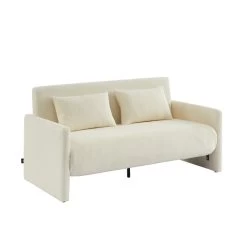 Canapé Droit JADE En Tissu Bouclette Beige Convertible 3 Places -Canapé Rêve Promos Magasin canape droit jade en tissu bouclette beige convertible 3 places 2