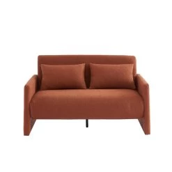 Canapé Droit JADE En Tissu Bouclette Terracotta Convertible 2 Places -Canapé Rêve Promos Magasin canape droit jade en tissu bouclette terracotta convertible 2 places 1