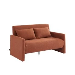 Canapé Droit JADE En Tissu Bouclette Terracotta Convertible 2 Places -Canapé Rêve Promos Magasin canape droit jade en tissu bouclette terracotta convertible 2 places 2