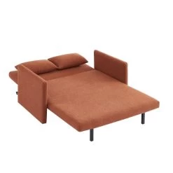Canapé Droit JADE En Tissu Bouclette Terracotta Convertible 2 Places -Canapé Rêve Promos Magasin canape droit jade en tissu bouclette terracotta convertible 2 places 3