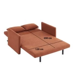 Canapé Droit JADE En Tissu Bouclette Terracotta Convertible 2 Places -Canapé Rêve Promos Magasin canape droit jade en tissu bouclette terracotta convertible 2 places 7