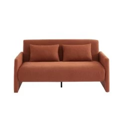 Canapé Droit JADE En Tissu Bouclette Terracotta Convertible 3 Places 9 Canapé Droit JADE En Tissu Bouclette Terracotta Convertible 3 Places -Canapé Rêve Promos Magasin canape droit jade en tissu bouclette terracotta convertible 3 places 1